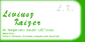liviusz kaizer business card